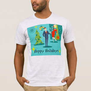 Retro Holiday Cartoon Couple T-Shirt