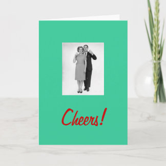 Retro Holiday Cheers Greeting Card