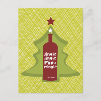 Retro Holiday Cocktail Invitation Postcard
