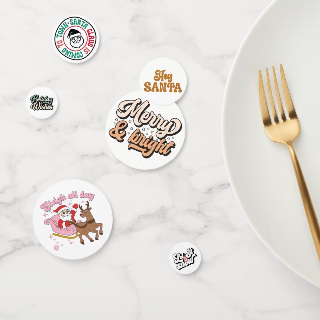 Retro Holiday Funny Christmas Confetti (Group)