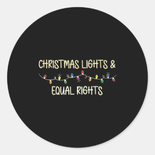 Retro Holiday Lights & Reproductive Rights Xma Classic Round Sticker