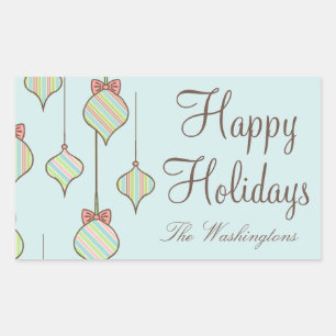 Retro Holiday Ornament Stickers