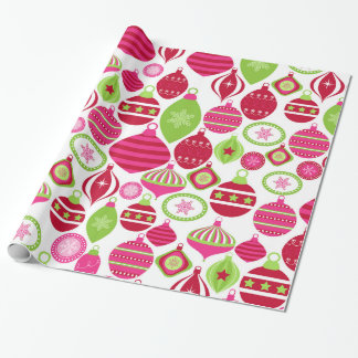 Retro Holiday Ornaments Christmas Pattern Wrapping Paper
