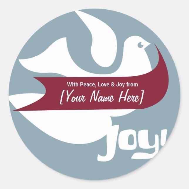 Retro Holiday Peace Label (Front)