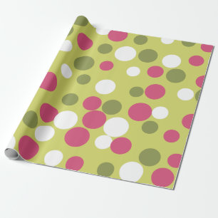 Retro Holiday Pink Lime Christmas Wrapping Paper