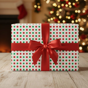 Retro Holiday Polka Dot Wrapping Paper