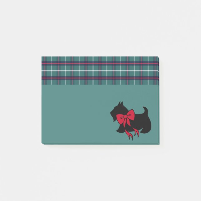 Retro Holiday Scottish Terrier Post It Notes (Front)