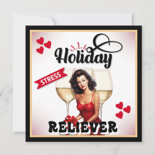 Retro Holiday Stress Reliever Pinup Card