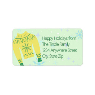 Retro Holiday Ugly Sweater Christmas Party Label