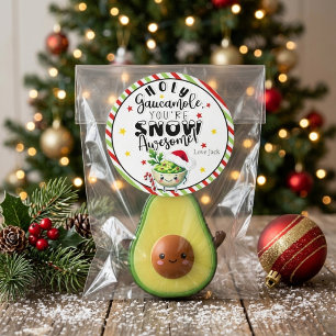 Retro Holy Guacamole Youre Snow Awesome Christmas Classic Round Sticker