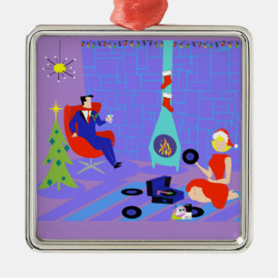 Retro Home for the Holidays Christmas Ornament