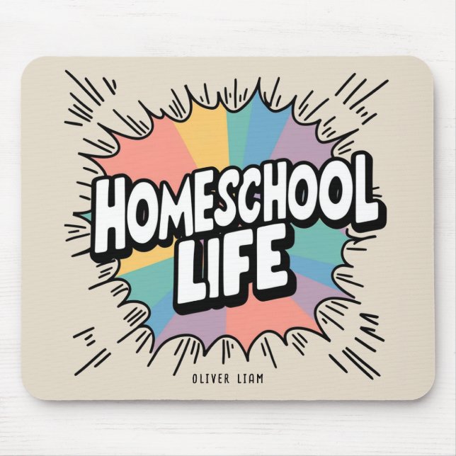 Retro Homeschool Life Organiser Portfolio Mouse Mat (Front)