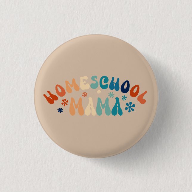 Retro Homeschool Mum Mama   3 Cm Round Badge (Front)