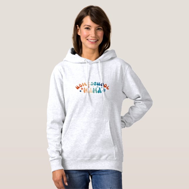 Retro Homeschool Mum Mama  Hoodie (Front Full)