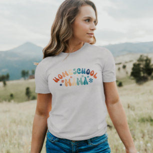 Retro Homeschool Mum Mama  T-Shirt