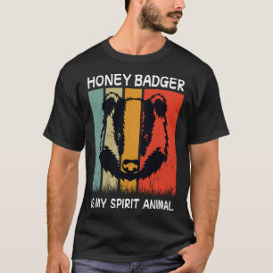 Retro Honey Badger Is My Spirit Animal Badger T-Shirt