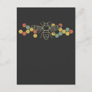 Retro Honeycomb Bee Nature Awareness Beekeeper Postcard