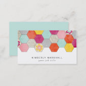 Retro Honeycomb Design Business Cards / Blue (Front/Back)