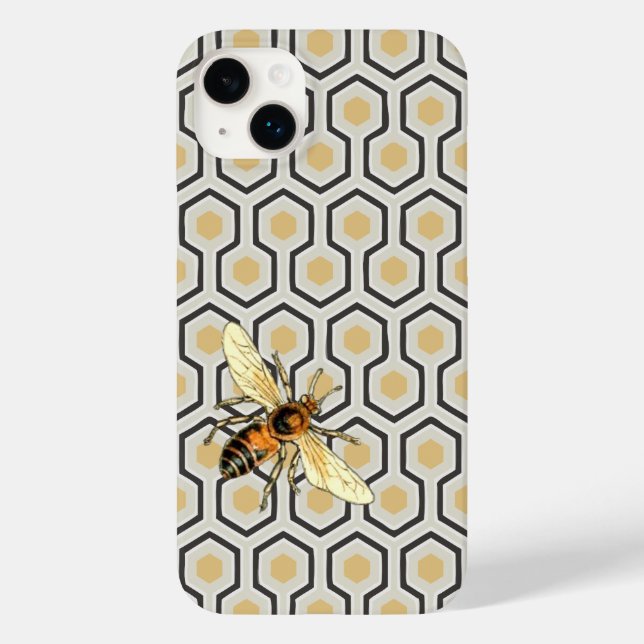 Retro Honeycomb Pattern Beehive Case-Mate iPhone Case (Back)