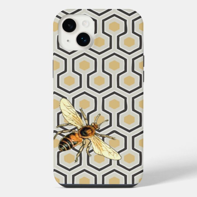 Retro Honeycomb Pattern Beehive iPhone Case (Back)