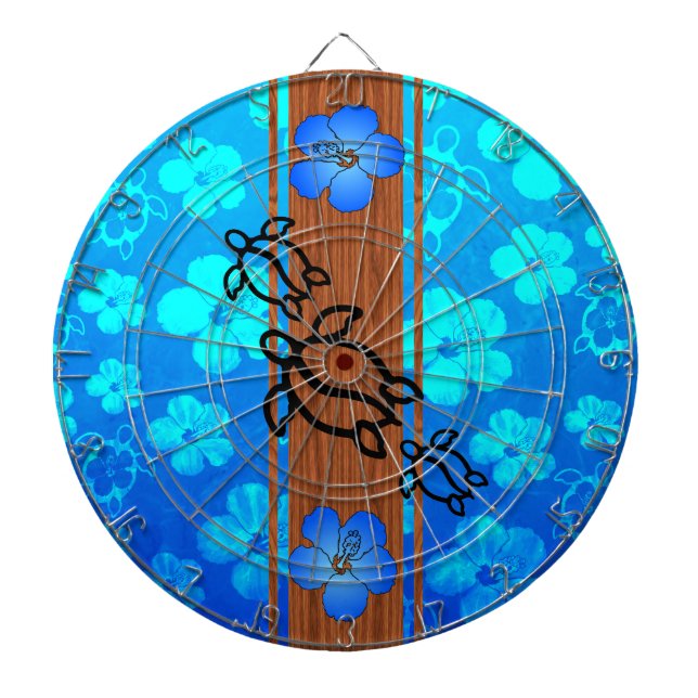 Retro Honu Surfboard Dartboard (Front)