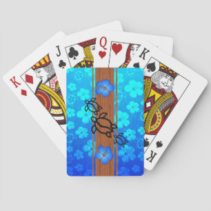 Retro Honu Surfboard Playing Cards