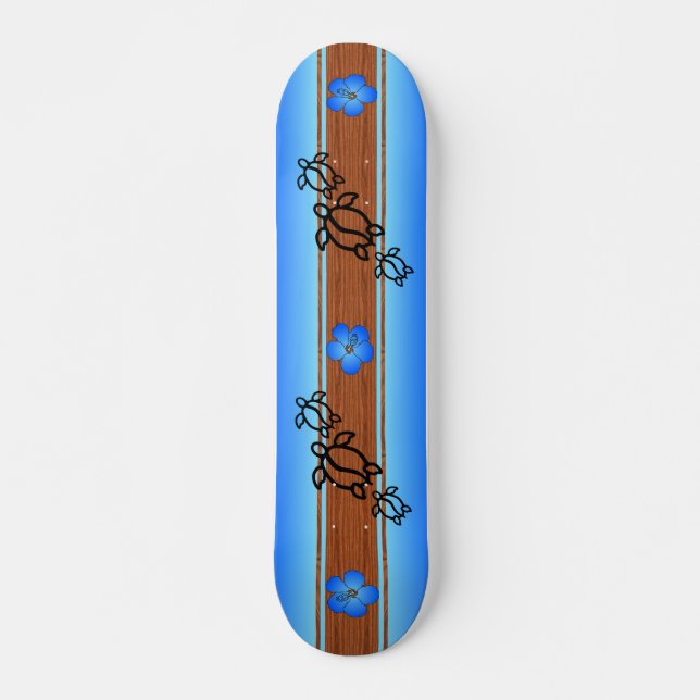 Retro Honu Surfboard Skateboard (Front)
