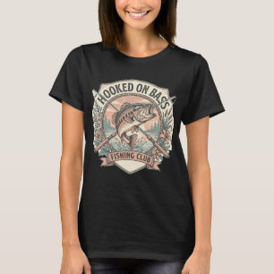 Retro Hooked on Bass Fishing preppy fishing club T-Shirt