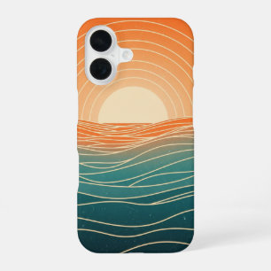 Retro Horizon Ripple iPhone 16 Case