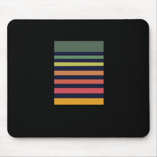 Retro Horizon Stripes – Minimalist Digital Desig S Mouse Mat