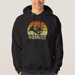 Retro Hornist For French Horn Player2 Hoodie