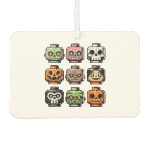 Retro Horror Bricks Head Scary Halloween Mask Car Air Freshener
