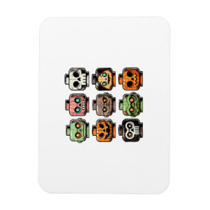 Retro Horror Bricks Head Scary Halloween Mask Magnet