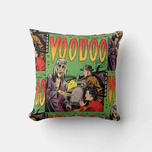Retro Horror Comic Book Decorative Throw Pillows (Front)