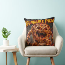 Retro horror monster abundant pizza creature throw