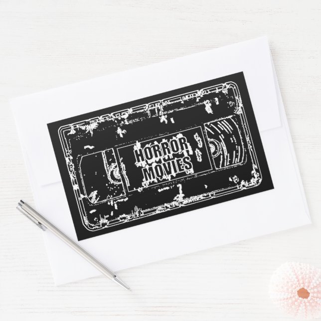 Retro Horror Movies VHS Tape Design Rectangular Sticker (Envelope)