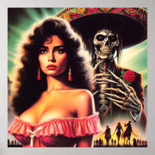 Retro Horror Woman Poster