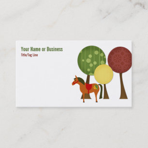 Retro Horse and Trees Business Card