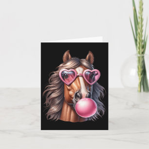 Retro Horse Blowing Bubble Gum With Sungles Horse  Card