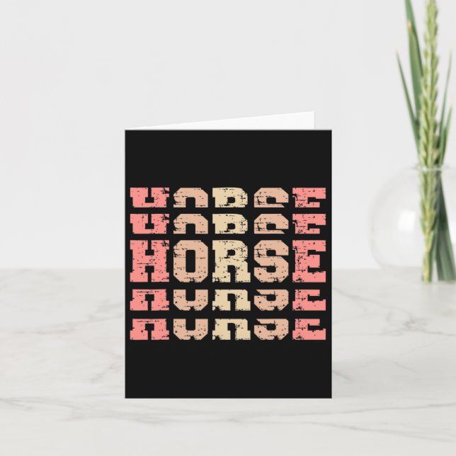 Retro Horse Horseback Riding Cowgirl  Card (Front)