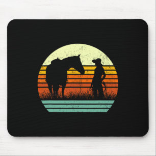 Retro Horse Lover Tee For Women & Girl I Love Mouse Mat
