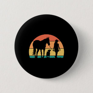 Retro Horse Rider - Horseback Vintage Horse Riding 6 Cm Round Badge