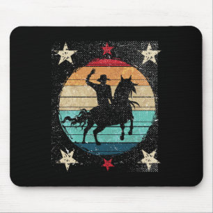 Retro Horseback Riding Country Western Horse Ridin Mouse Mat