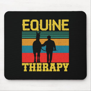 Retro Horseback Riding Equestrian Therapy Equine T Mouse Mat