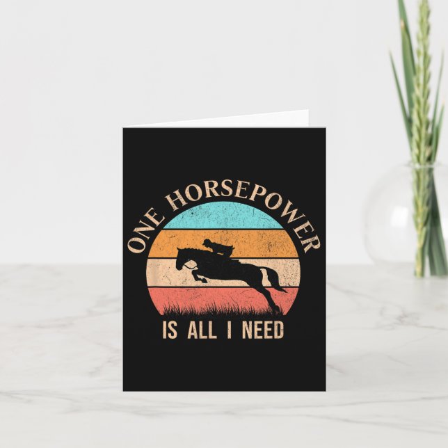 Retro Horseback Riding Girl Funny Horse Rider Vint Card (Front)