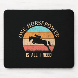 Retro Horseback Riding Girl Funny Horse Rider Vint Mouse Mat