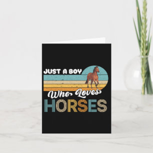 Retro Horseback Riding Lover Just A Boy Who Loves  Card