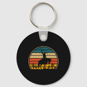 Retro Horseback Riding Rodeo Western Country Cowbo Key Ring