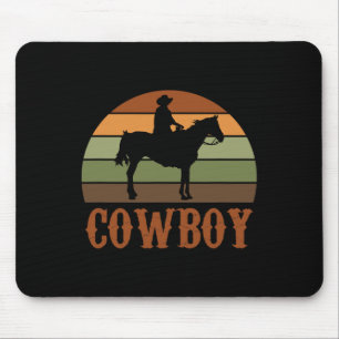 Retro Horseback Riding Rodeo Western Horse Cowboy Mouse Mat
