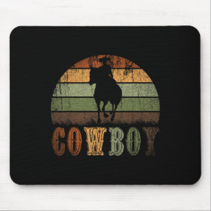 Retro Horseback Riding Rodeo Western Line Dance Ho Mouse Mat